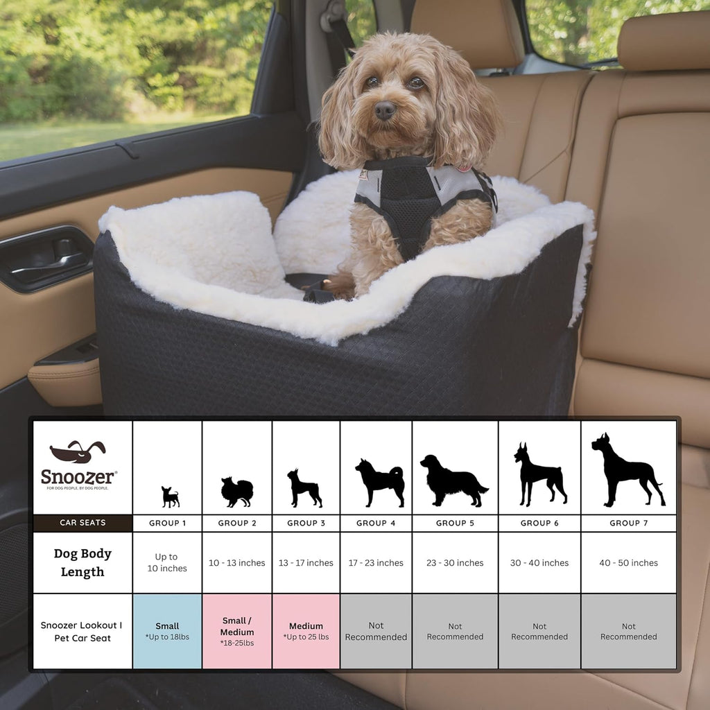Snoozer Luxury Lookout Pet Car Seat, Small Luxury I, Anthracite/Black