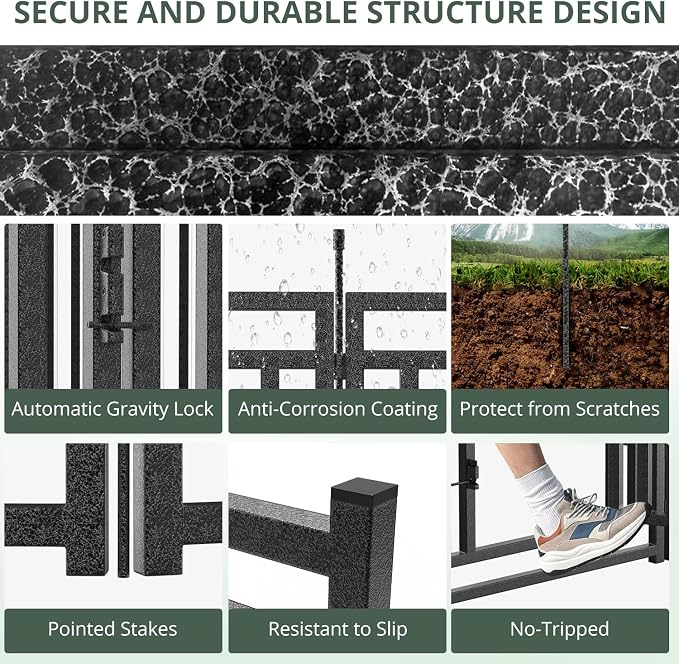 Dog Fence for Yard Outdoor Indoor Dog Playpen 40" Height 8 Panels Metal Dog Pen - Image 5