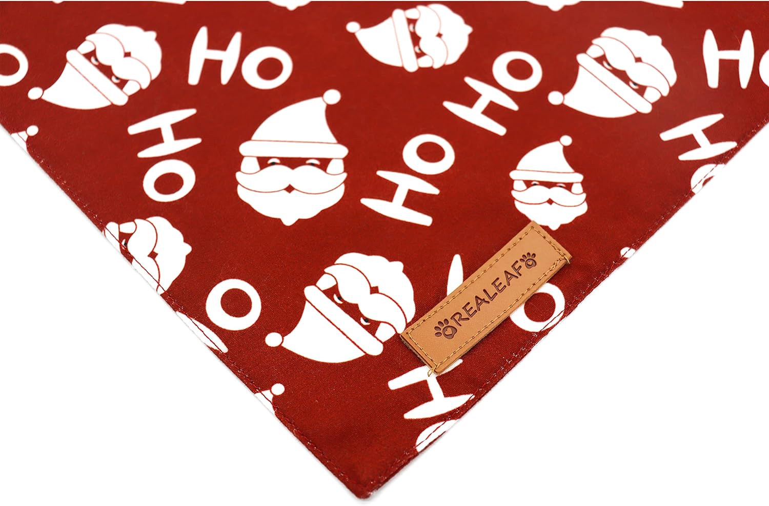 Realeaf Christmas Dog Bandanas 2 Pack, Christmas Tree and Santa Claus Dog Scarf for Boy and Girl, Premium Durable Fabric, Holiday Bandana for Small Medium Large and Extra Large Dogs (Large)