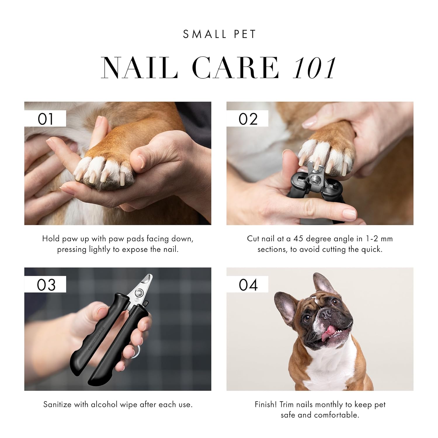 Tweezerman Small Nail Clippers for Dogs & Cats, Manual Professional Dog & Cat Nail Trimmer with Ergonomic Handle