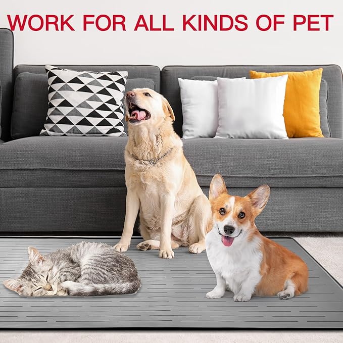 39.4"x29.5" Largest Pet Food Mat, Silicone Dog Mats - Image 6