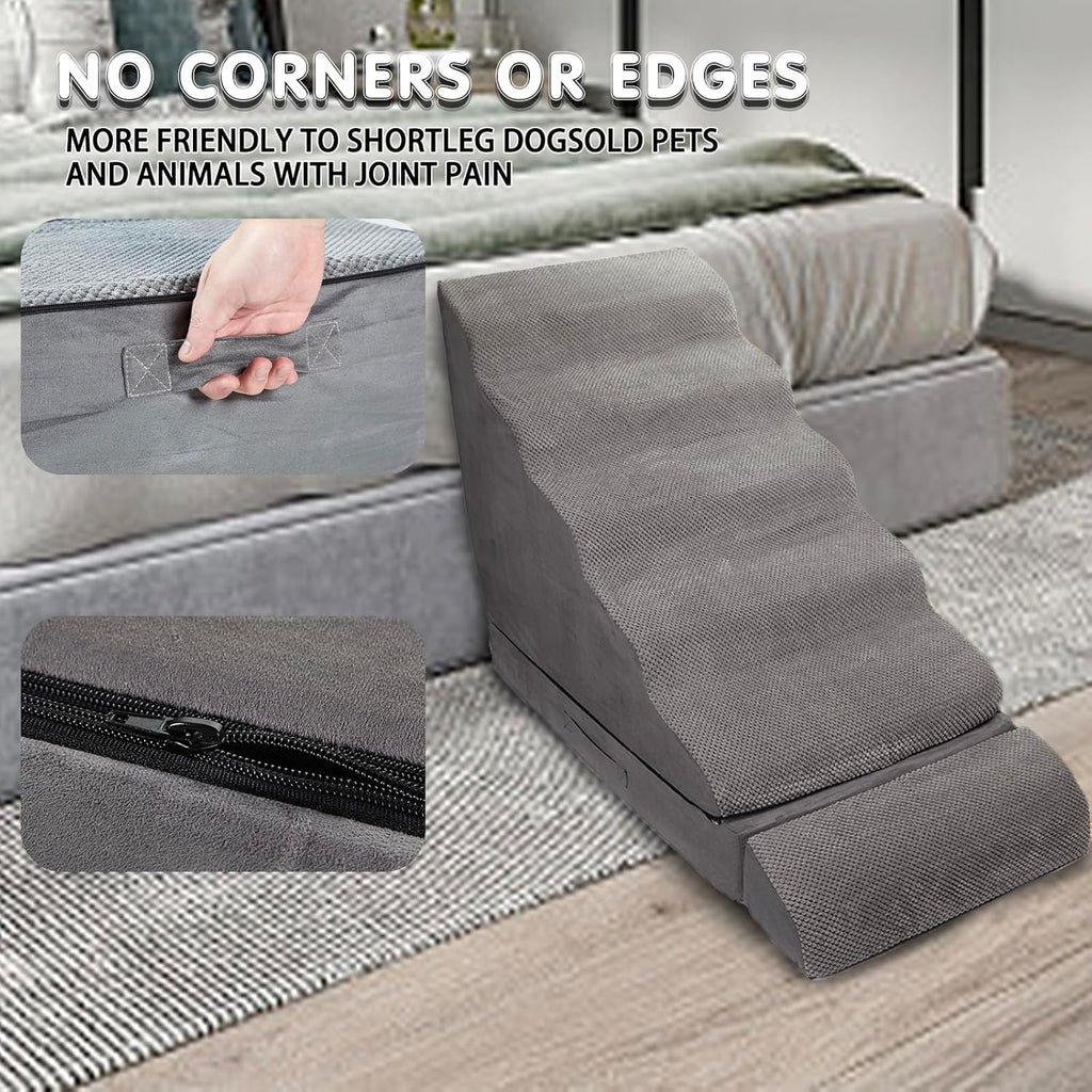 Dog Stairs & Steps for High Beds 30 Inches Tall, LitaiL 6 Steps Pet Stairs/Steps for Beds 24-30inch High for Small Large Dogs, Non-Slip Dog Ramps/Ladder for Old Dogs/Cats