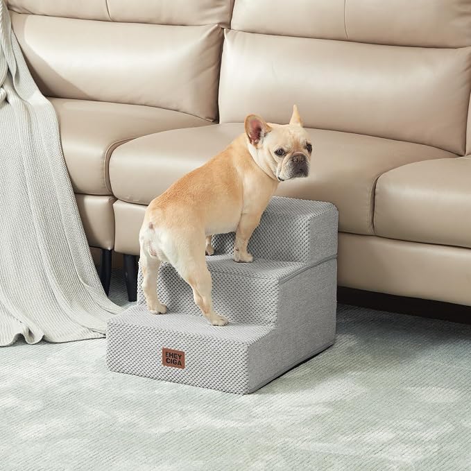 EHEYCIGA Dog Stairs for Small Dogs 13.5" H, 3-Step Dog Steps for Couch Sofa and - Image 4