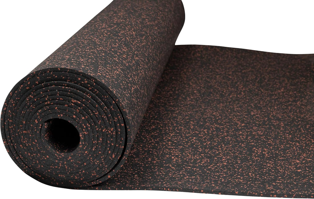 Playsafer Genaflex Rubber Gym Floor Mat, Heavy Duty Commercial Protective Gym Flooring Roll - 8mm Thick (4' X 6', 15% Red)