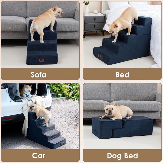 EHEYCIGA Dog Stairs for Small Dogs 13.5" H, 3-Step Dog Steps for Couch Sofa and - Image 7