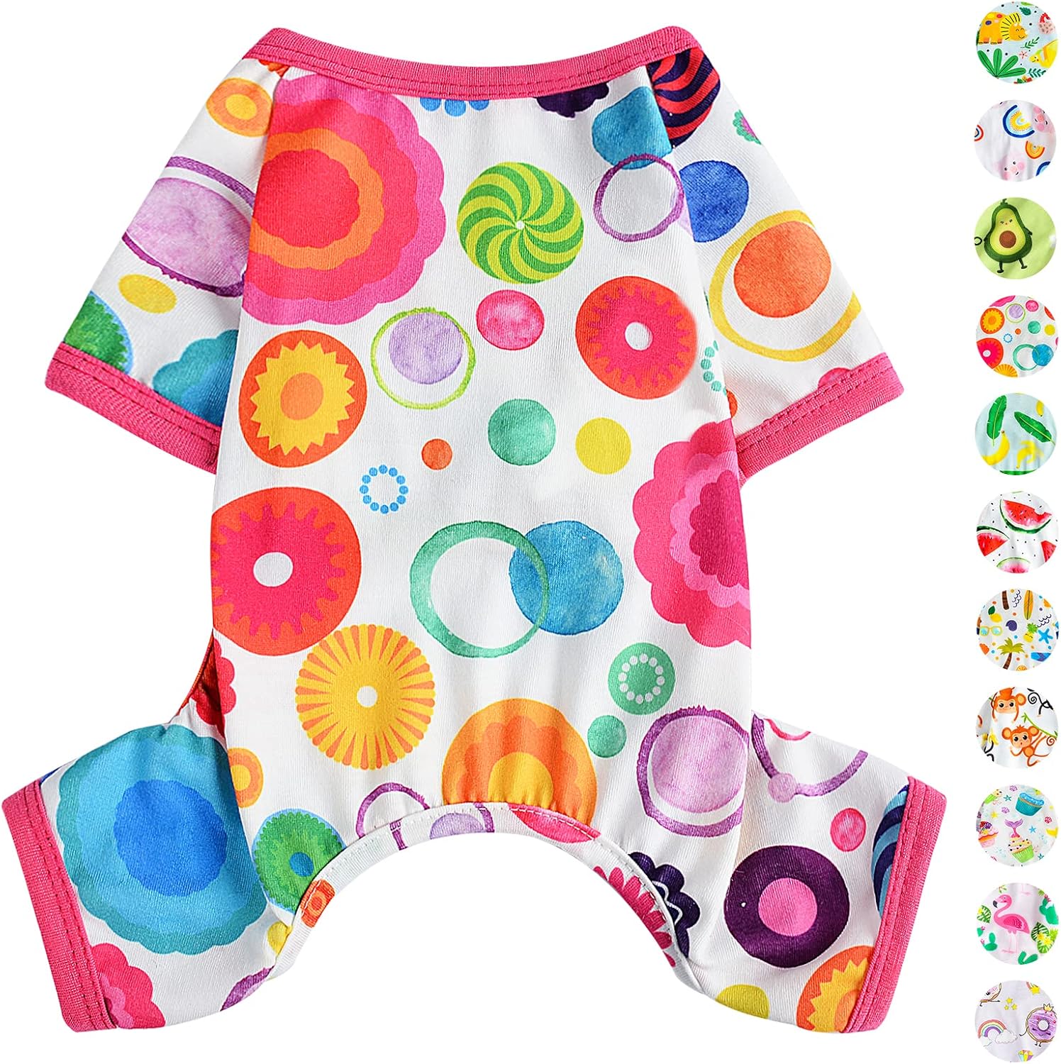 Dog Pajamas Pjs Summer Fall Dog Clothes for Small Dogs Girl - Boy - Medium Size Dogs, Soft Stretchy Puppy Clothes Doggie Onesies Cat Pet Jammies Outfit Floral