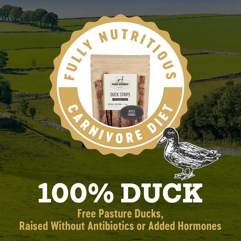 Farm Hounds - Duck Strips - Premium Natural Jerky for Dogs - Made from 100% Humanely Raised Duck - Break-to-Size - Great for Training & Treats - No Added Fillers - Made in USA - 4.5 oz - 1 Pack