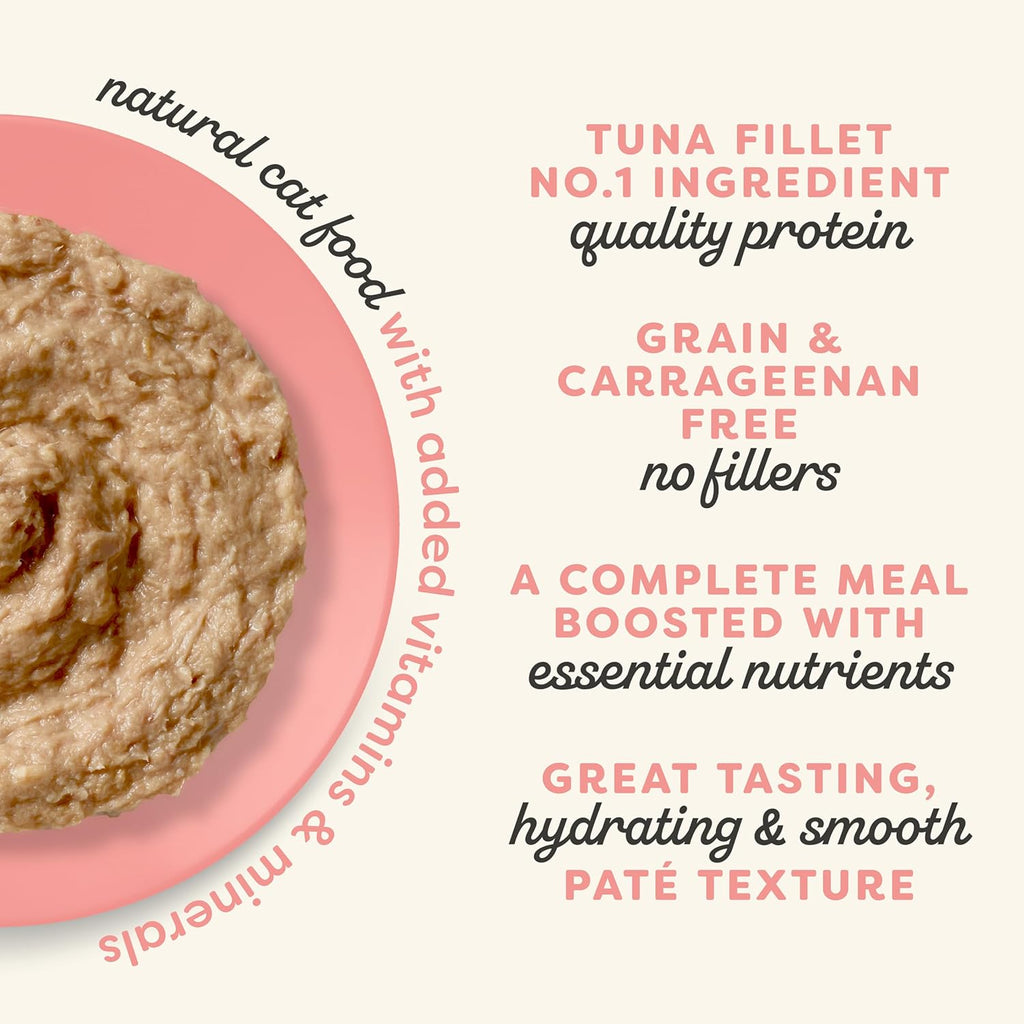Applaws Vitality Wet Cat Food Paté, Natural Canned Cat Food, Wet Food for Cats with Added Vitamins and Minerals, Grain Free, Carrageenan Free, Tuna Fillet and Salmon (24 Count, 5.5oz Cans)