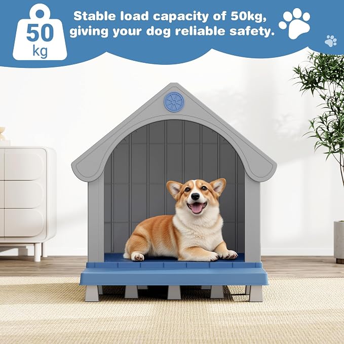 Fancyango Large Dog House Outdoor Indoor, Sturdy Plastic Waterproof Doghouse - Image 2
