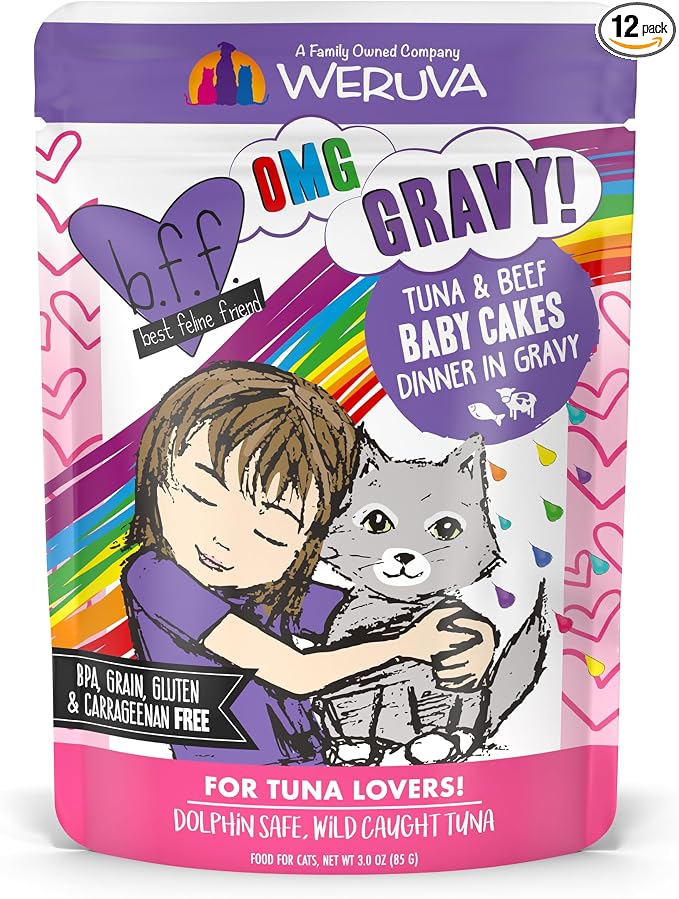 Weruva B.F.OMG - Best Feline Friend Oh My Gravy!, Tuna & Beef Baby Cakes by Weruva