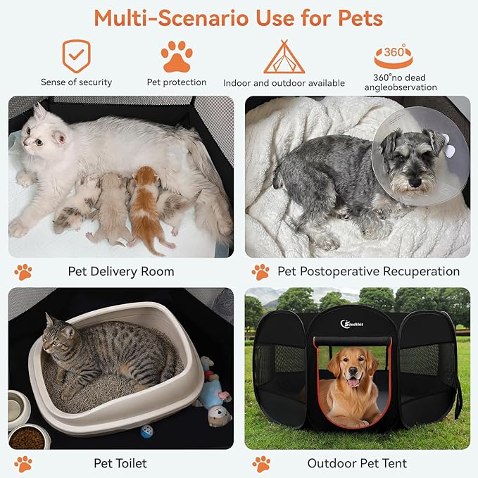 Siedihit Dog Playpen, Large Puppy Pet Playpen, Dog Crate Tent Cage - Image 4