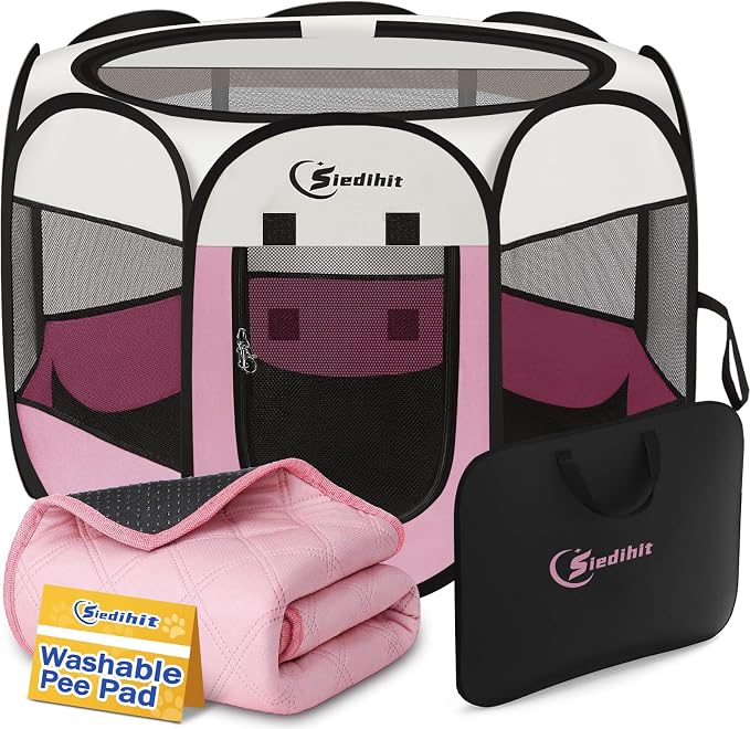 Siedihit Dog Cat Playpen, Puppy Pet Playpen Indoor by Siedihit