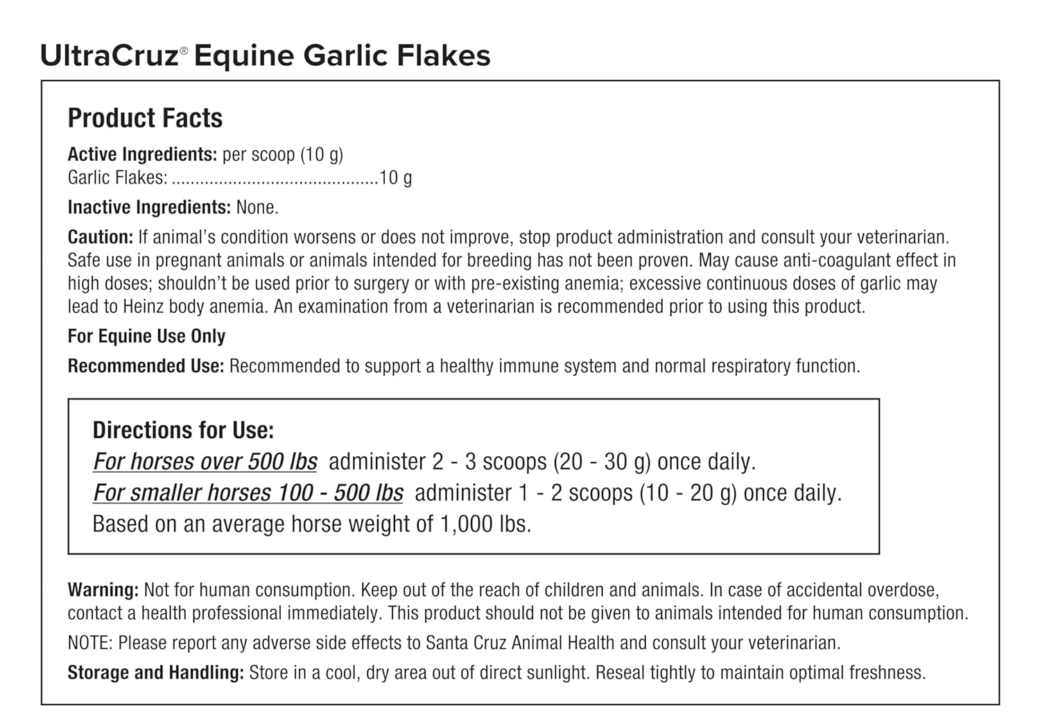 UltraCruz® Equine Garlic Flakes, 2 lb