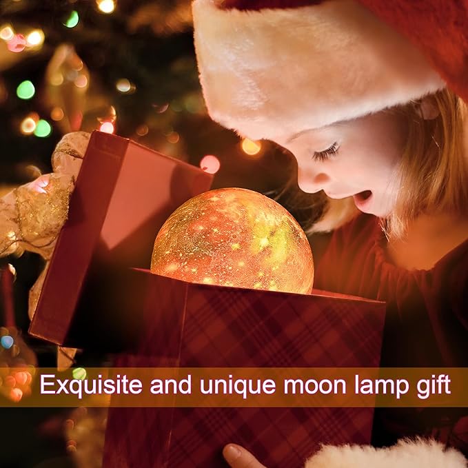 4.3'' Moon Lamp Kids Night Light Galaxy Lamp 16 Colors LED Moon Light with Touch & Remote Control Bedside Lamp as Christmas Birthday Gifts for Girls/Boys/Kids