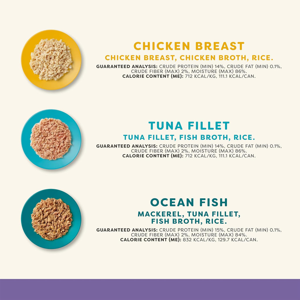 Applaws Natural Wet Cat Food, Limited Ingredient, Grain-Free, Protein with No Artificial Additives, Variety Pack in Broth (12 x 5.5oz Cans)