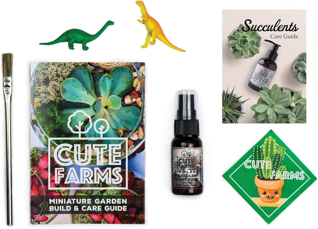 Cute Farms Glass Terrarium Kit | Just Add Your Own Plants (Metal Hanger with Glass)
