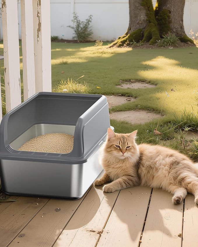 Powools Stainless Steel Cat Litter Box, Metal Litter Box - Image 8