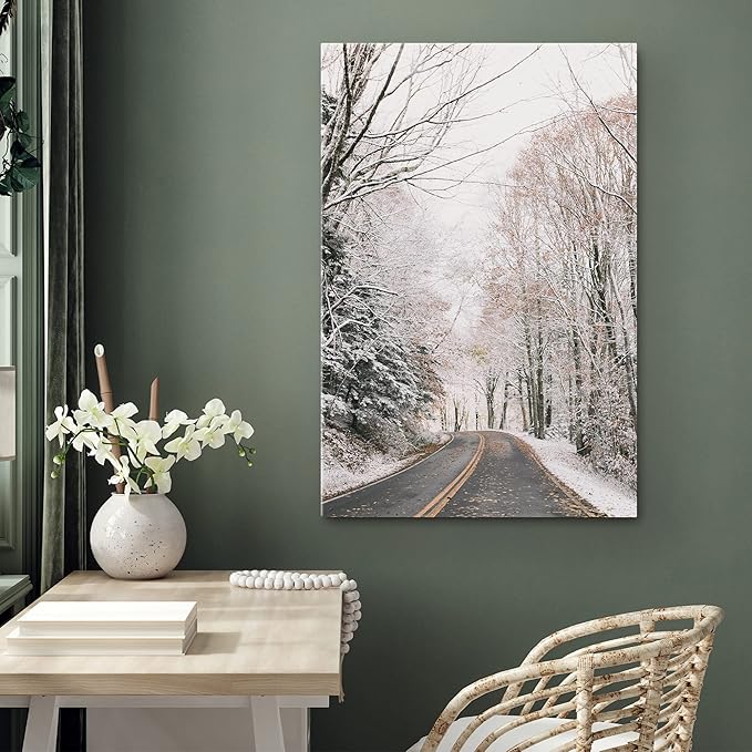 SIGNWIN Canvas Wall Art Woodland Nursery Decor Winter Trees Cool Dramatic Forest Multicolor Nature Photography Rustic - 12x18 inches