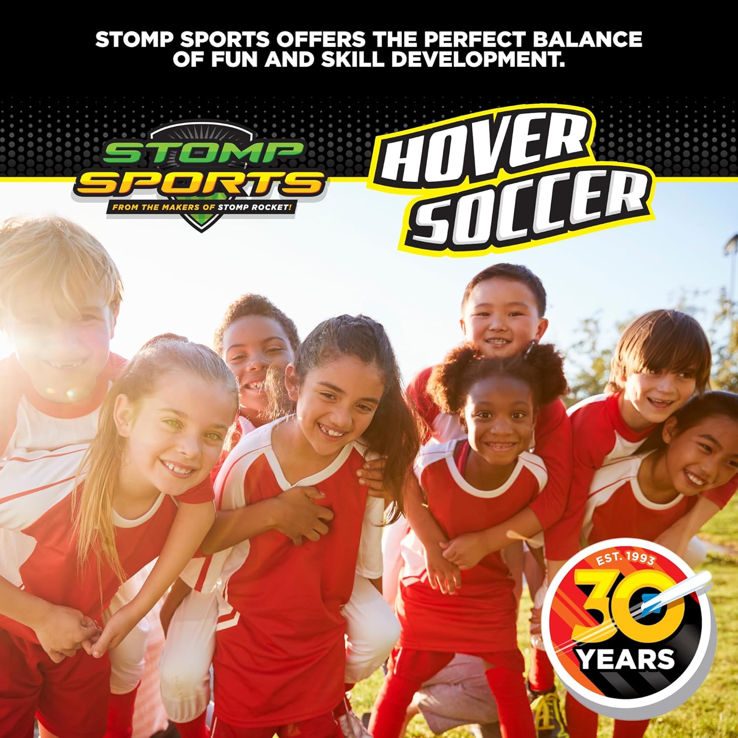 Hover Soccer 2 Pack from The Makers of Stomp Rocket – LED Lights and Padded Bumpers Indoor Air Soccer Toy for Boys Girls Ages 3 4 5 6 7 8 + Fun Games