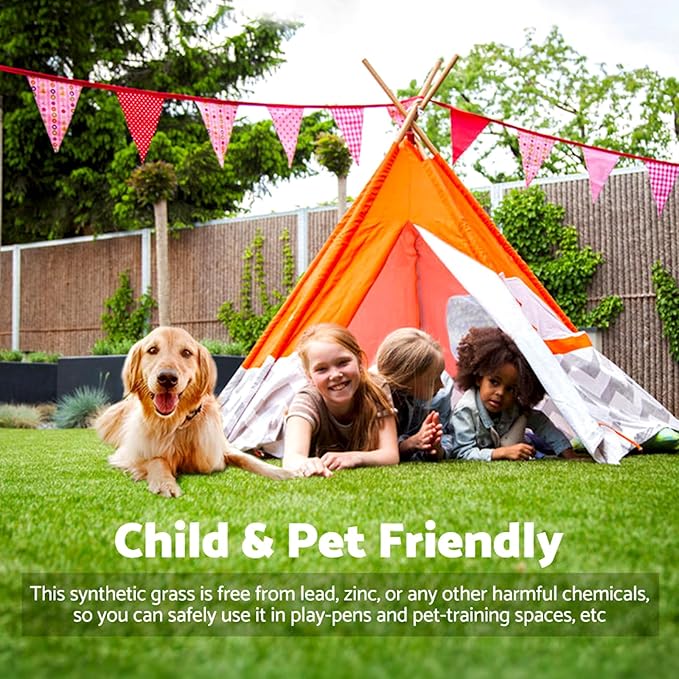 Artificial Grass Rug Outdoor Indoor 2FTX81FT Fake Grass Carpet Green Synthetic - Image 6