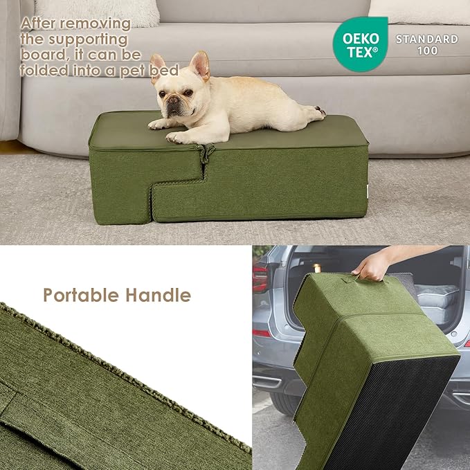 EHEYCIGA Dog Stairs for Bed 18" H, 4-Step Dog Steps for High Bed, Pet Steps for - Image 5