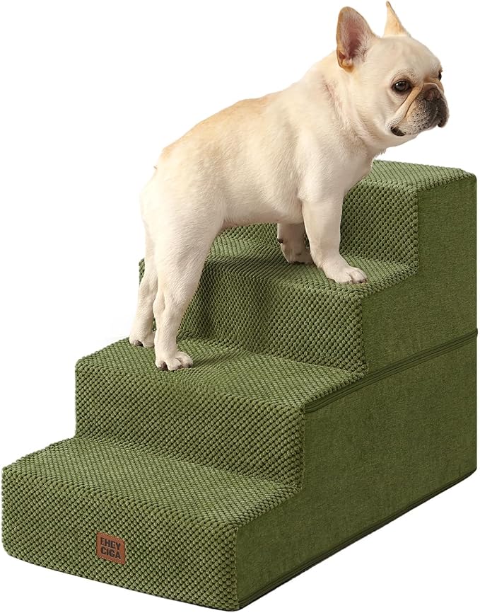 EHEYCIGA Dog Stairs for Bed 18" H, 4-Step Dog Steps for High Bed, Pet Steps for by EHEYCIGA