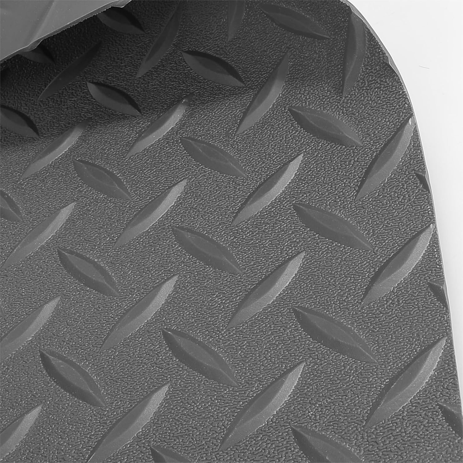 Boshen 7.5Ft x 17Ft Rubber Flooring Mats 1.6mm Diamond Plate Flooring Roll 127.5sqft Rubber Trailer Garage Floor Mats Non-Slip Floor Protector Mat for Garage Warehouse Gym Basement-Gray