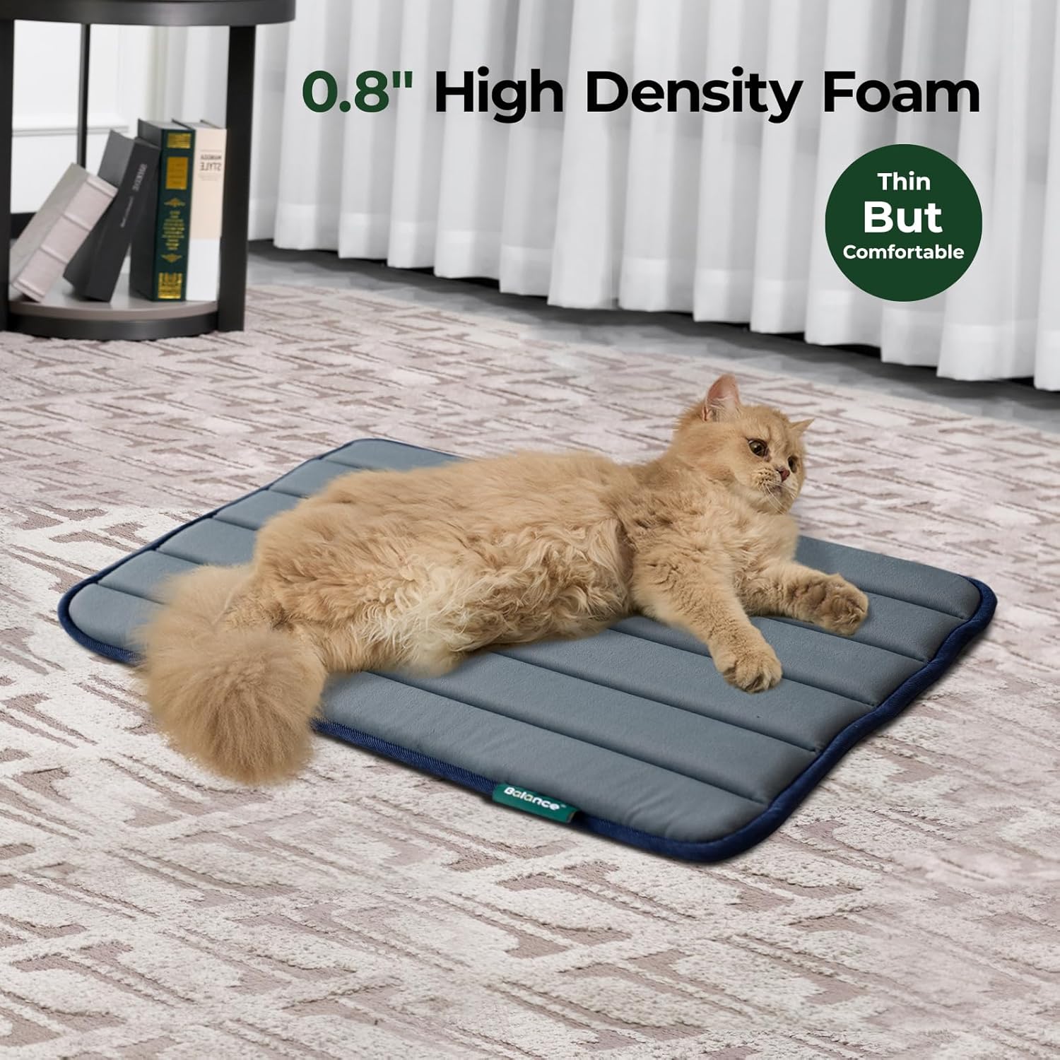 BALANCE Dog Crate Pad, Dog Foam Crate Mat Kennel Pad, Washable Water-Resistant Pet Bed Flat Dogs Cage Mat for Small Dogs