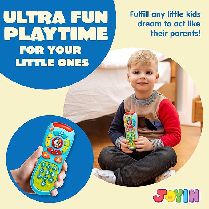 JOYIN Baby Learning Phone and Remote Toy for Toddler, Fun Smartphone Toys with Music for Infants, Boys or Girls, Holiday Stocking Stuffers, Kids Birthday Gift, Gifts for Christmas