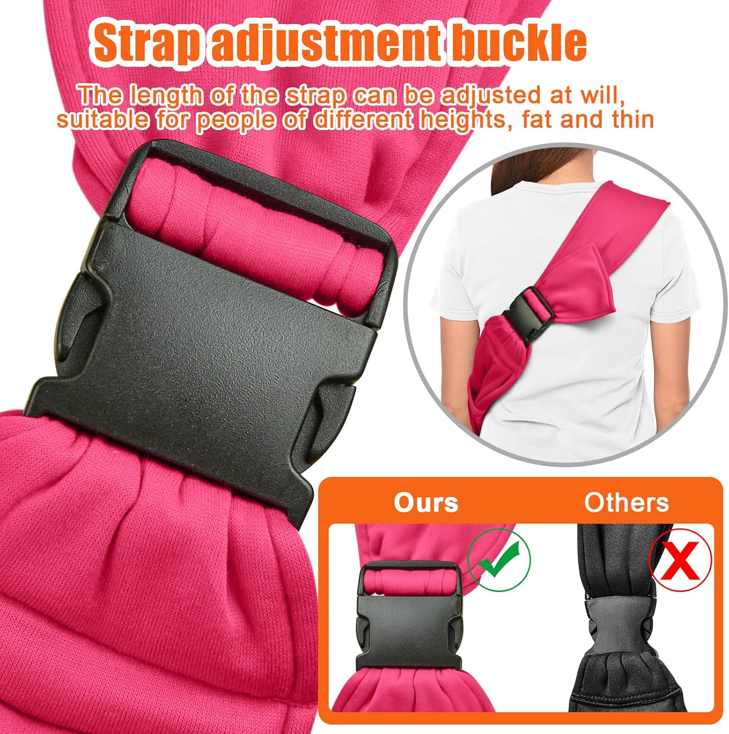 Tomkas Dog Sling Carrier for Small Dogs Puppy Carrier for Small Dogs (Rose red, for Pets Weight 2-7 lbs)