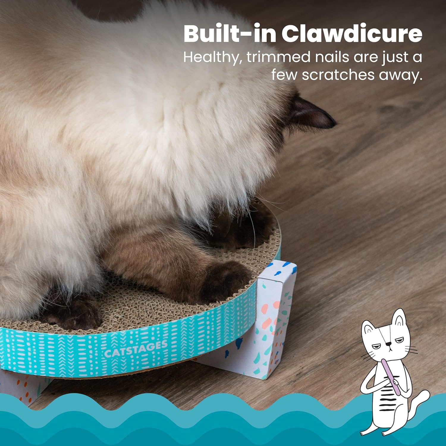 Catstages Scratch Snggle & Rest Elevated Cat Lounger and Cat Scratcher for Relaxing and Play, Includes Catnip