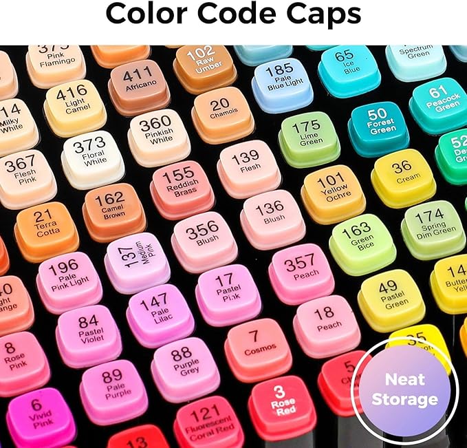 Soucolor Alcohol Markers 60 Colors with Case, Dual Tips Chisel & Fine Art Markers for Adult Coloring Kids Drawing, Artist Markers Art Supplies for Blending Sketching