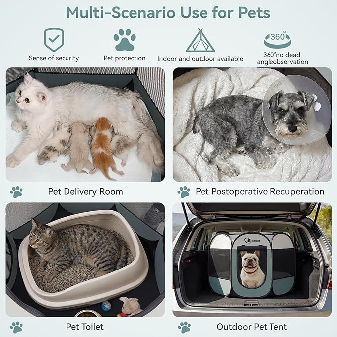 Siedihit Dog Playpen, Puppy Pet Playpen, Medium Dogs Tent Crates Cage - Image 4