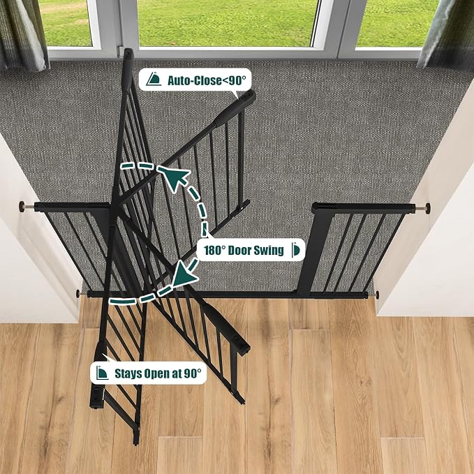 keny 36" Extra Tall Baby Gate for Stairs, 29.7-51.5" Adjustable Width Auto - Image 4
