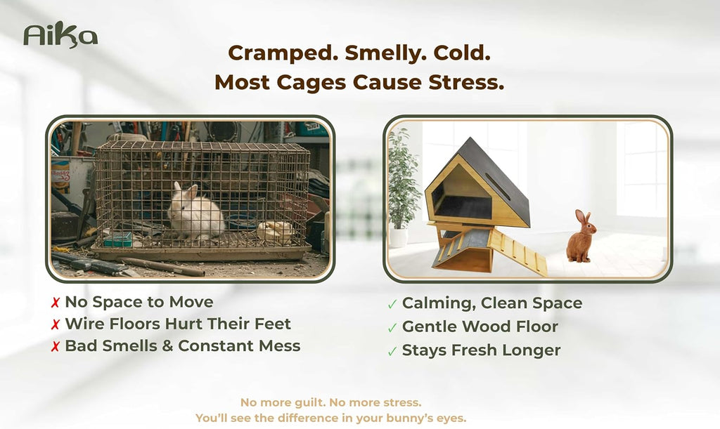 Wooden Rabbit Hideout Castle – Indoor Bunny House & Hut for Rabbits, Guinea Pigs, Chinchillas & Small Pets – Medium Size Habitat – Durable Wooden Rabbit House for Indoor & Outdoor Use