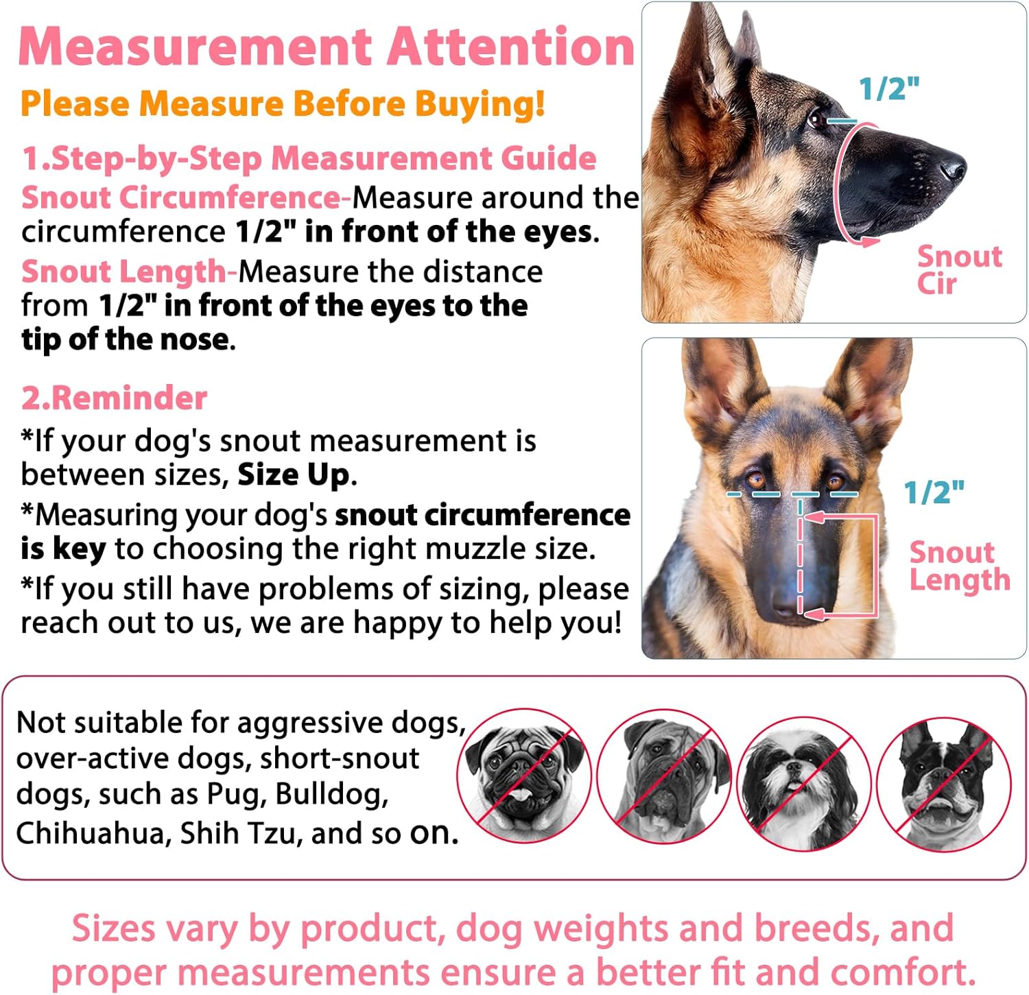 LUCKYPAW Dog Muzzle, Mesh Muzzle for Large Medium Small Dogs, Soft Mouth Guard for Biting Chewing, Breathable Mouth Guard with Adjustable Strap for Training(Black, L(Snout:9.75"-11"))