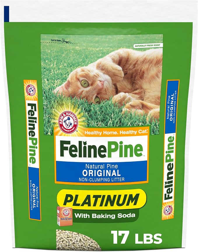 Feline Pine Platinum Non-Clumping Cat Litter 17lb. by ARMHAMMER