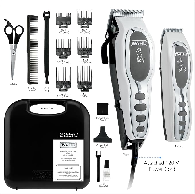 Wahl USA Pet-Pro Corded Clipper & Battery Trimmer Pet Grooming Combo Kit - Image 5