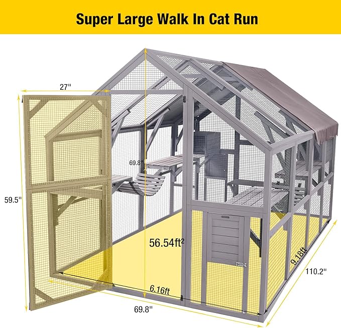 Aivituvin Extra Large Catio Outdoor Cat Enclosure Window Design - Image 6