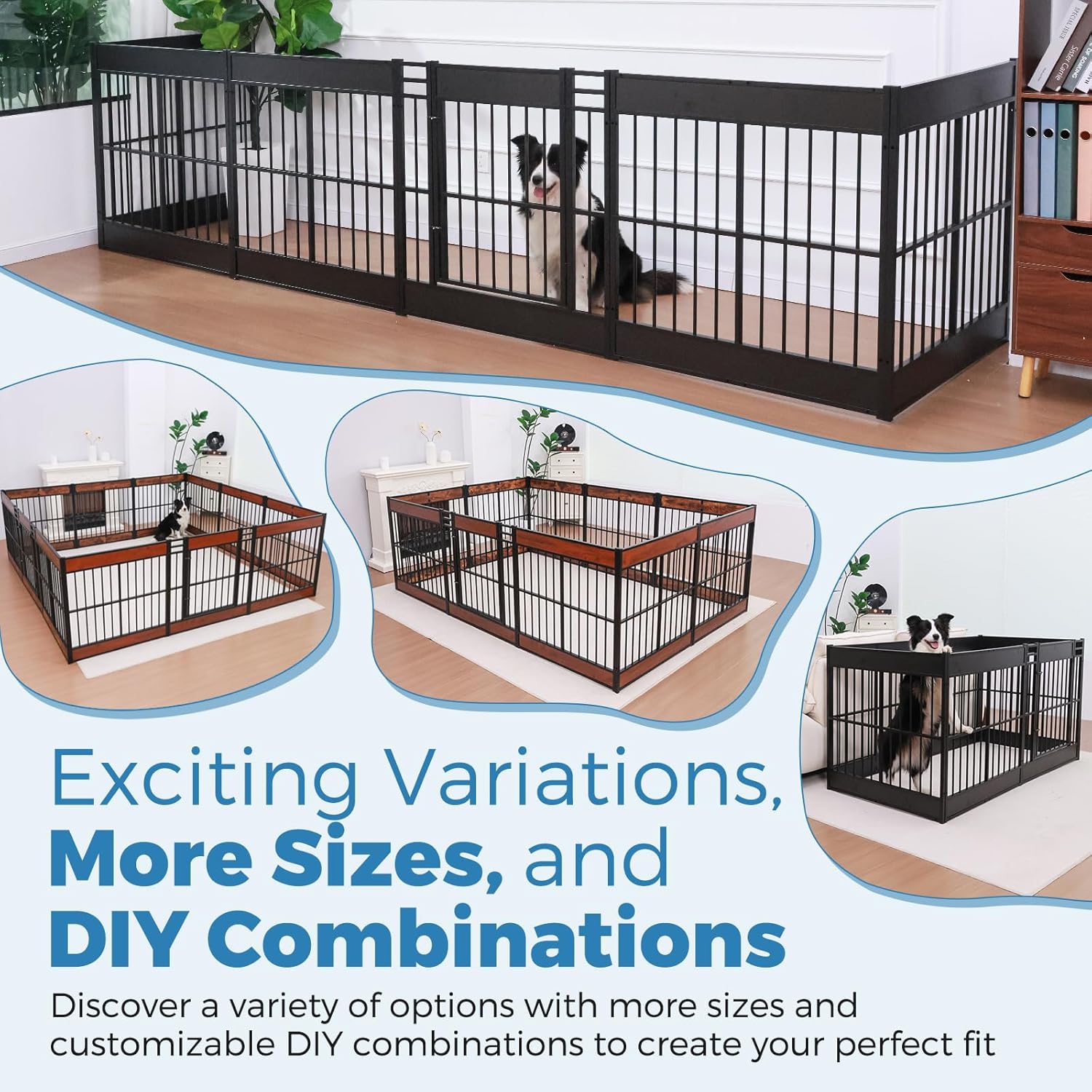 Dog Playpen, 31.5" Height Dog Pen Indoor, Heavy Duty, Safe and Sturdy, Furniture Style Puppy playpen