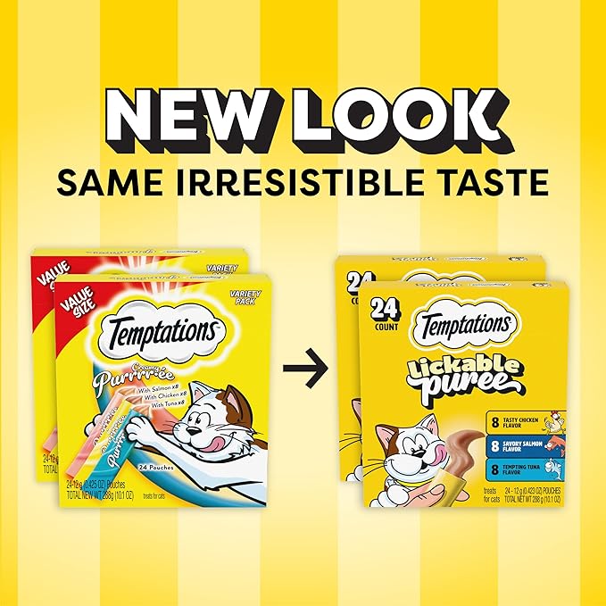 Temptations Creamy Puree Squeezable Lickable Cat Treats, Wet Cat Treats - Image 2