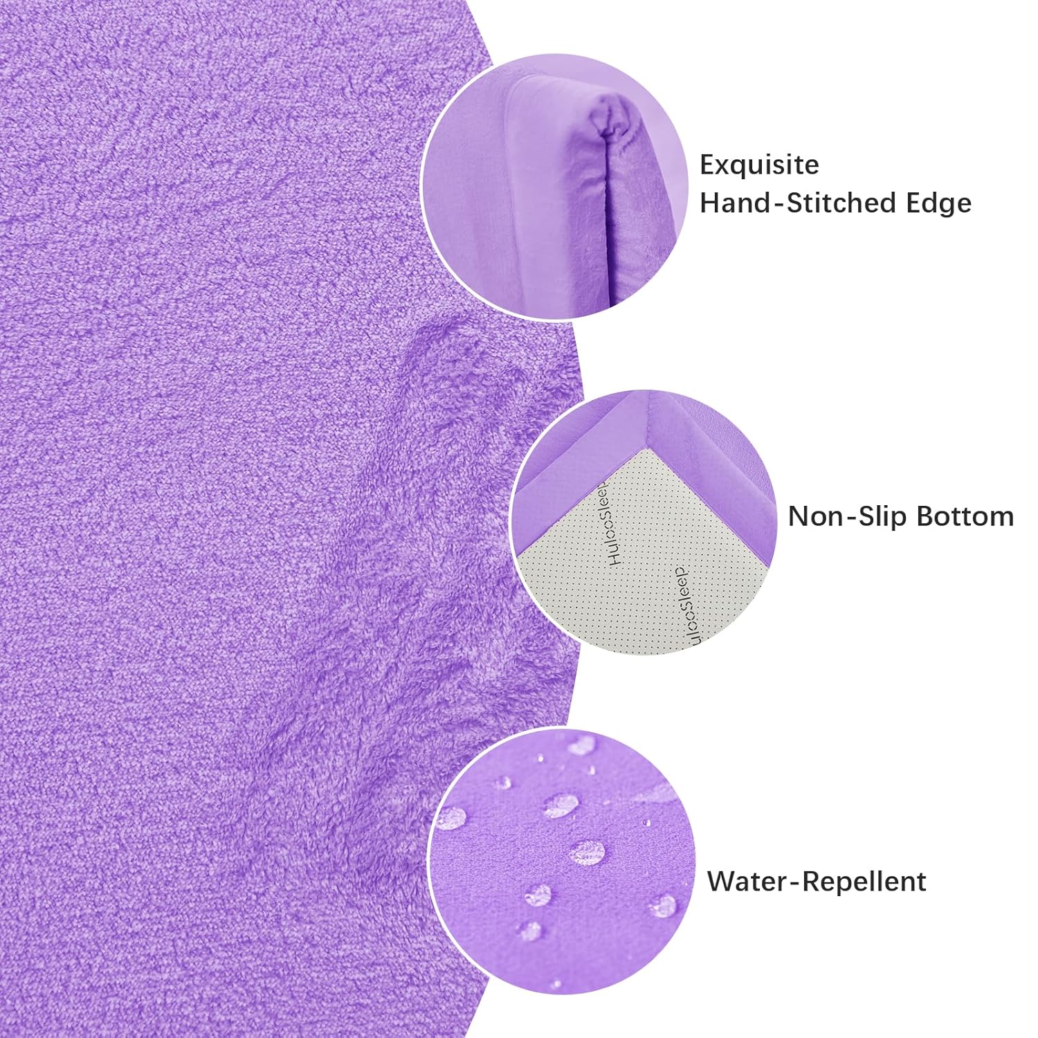 Play Mat for Babies Toddlers,1.3" Thick Elasti-Foam Anti-Fall Cushion Mat for Kids Room,28×72 Bedroom Bedside Rugs,Water-Repellent Soft Coral Velvet(Lavender)
