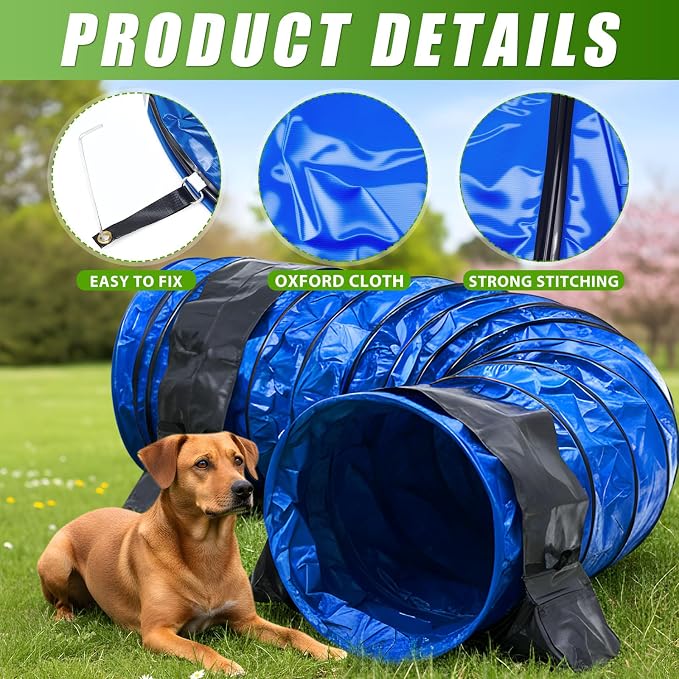 Briwooody 28 in 10 Foot PVC Dog Agility Tunnel - Image 3