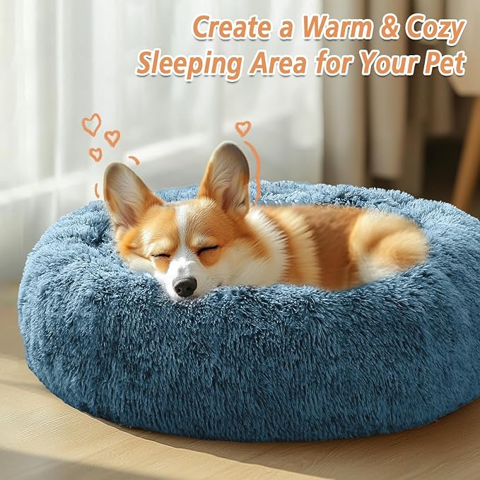 JOLLYVOGUE Calming Dog Beds Large Sized Dog, 36in Donut Washable Large Pet Bed - Image 4