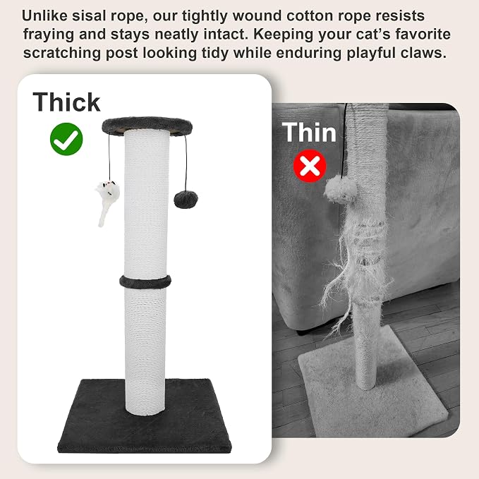 Cat Scratching Post 34 Inches Heavy Duty and Thicker Cat Scratching Post Sisal - Image 3