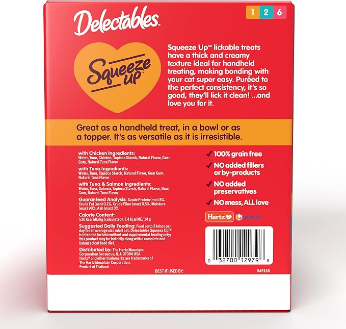 Delectables Squeeze Up Variety Pack, Creamy Squeezable Puree, Lickable Wet Cat - Image 7