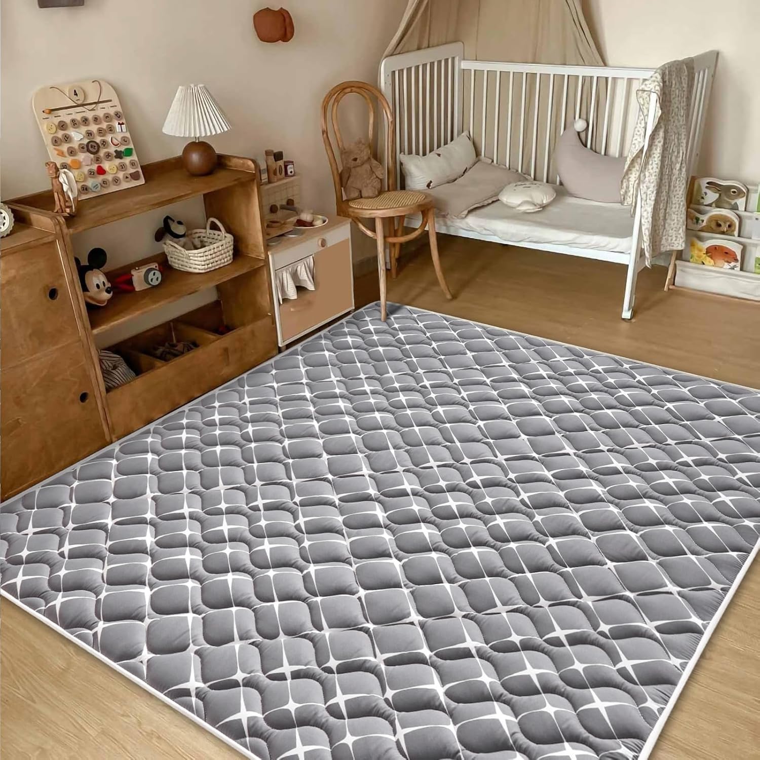 Vibe Bear Baby Play Mat - 79" X 63",Premium Thicker Foam One-Piece Crawling Mat, Extra Large Anti-Slip Activity Playmat for Babies, Toddlers & Infants