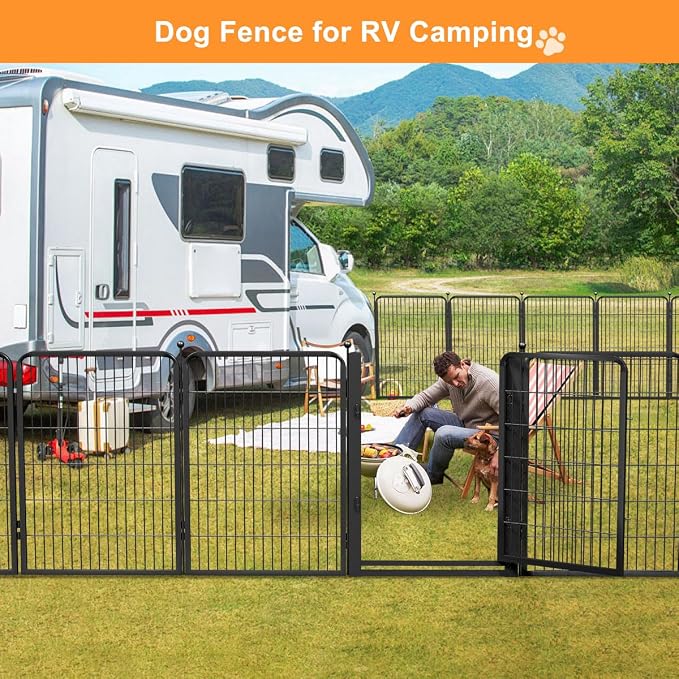 Dog Fence Outdoor Pens Outside, Portable Dog Play Pen 40" H 16 Panels Pet - Image 5