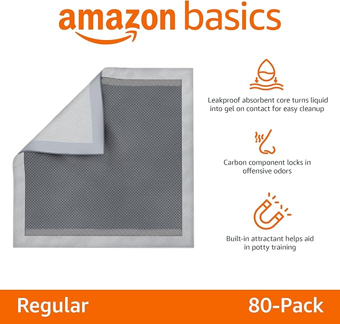 Amazon Basics Carbon Odor Control Dog and Puppy Pee Pads, 5-Layer Leak-Proof - Image 2