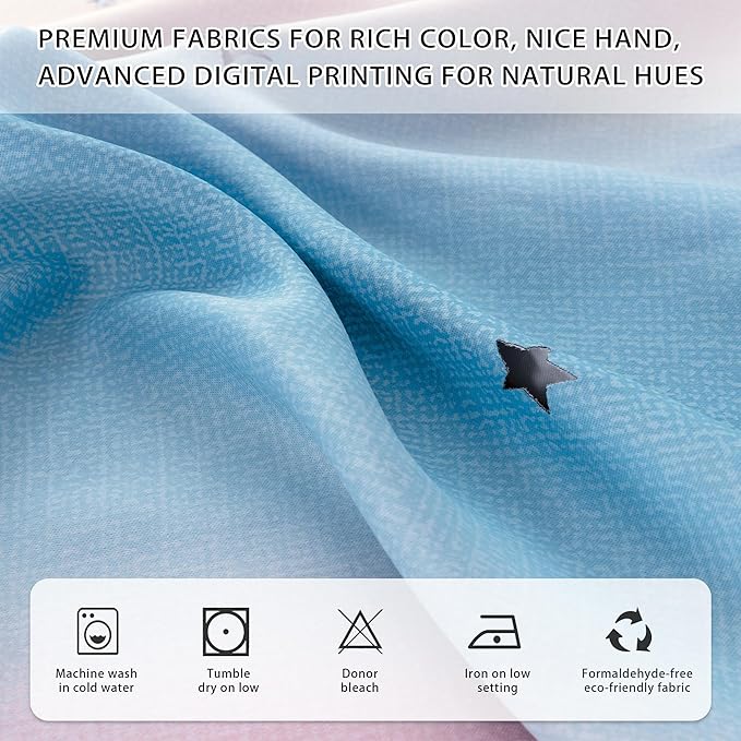 XiDi Curtains for Girls Bedroom 96 Inches Long Rainbow Kids Blackout Curtains for Nursery Room Darkening Rainbow Princess Unicorn Wall Decals Little Girl 2 Panels Set Pink Purple 62 Inches Wide